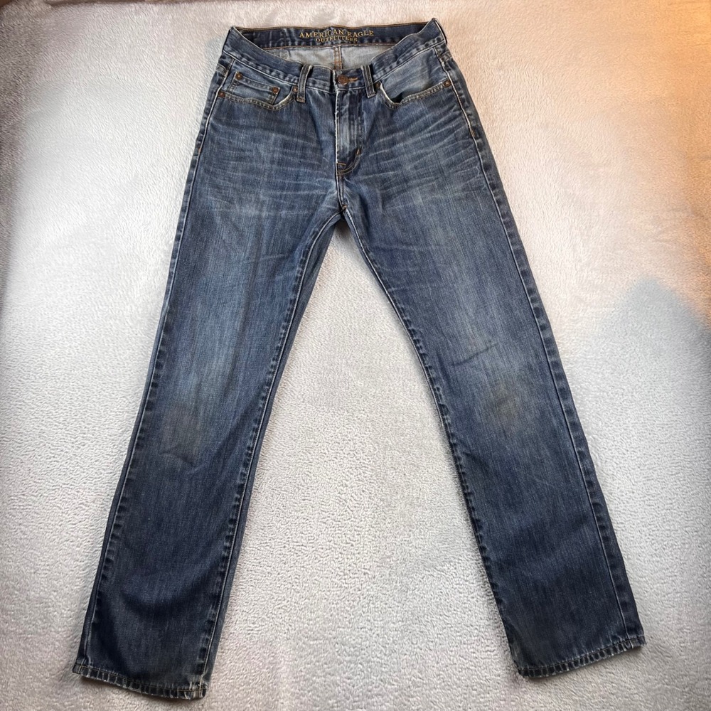 American Eagle Outfitters Mens Original Straight Jeans 29x32 Blue Cotton Denim